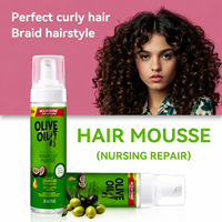 Mousse Coiffante Définition Boucles à l'Huile d'Olive pour Cheveux Frisés Anti-Frisottis Hydratante – Kit Mousse Coiffante Marque Privée