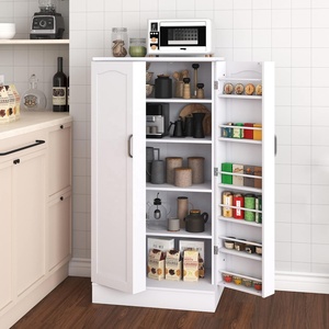 Blanco Independiente Buffet Armarios de almacenamiento de alimentos Aparador Madera Comedor Cocina <span class=keywords><strong>Despensa</strong></span> Gabinete - Product Image 2