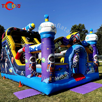 Brincolín Inflable de PVC Tianhong de 7x4m, Parque de Atracciones Gigante con Temática Espacial Interior, Astronauta, Nave Espacial, Cohete, Capacidad para 10 Personas