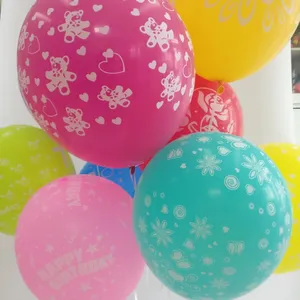 100 pcs 12-inch 3.2g Printing Balloons Happy Birthday Latex Balloons for Party Decor