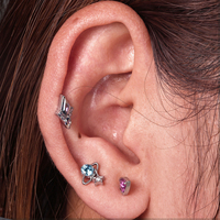 Piercing de tragus en titane ASTM F136, bijou triangulaire à filetage interne pour l'oreille, labret, bijoux de mode pour femme