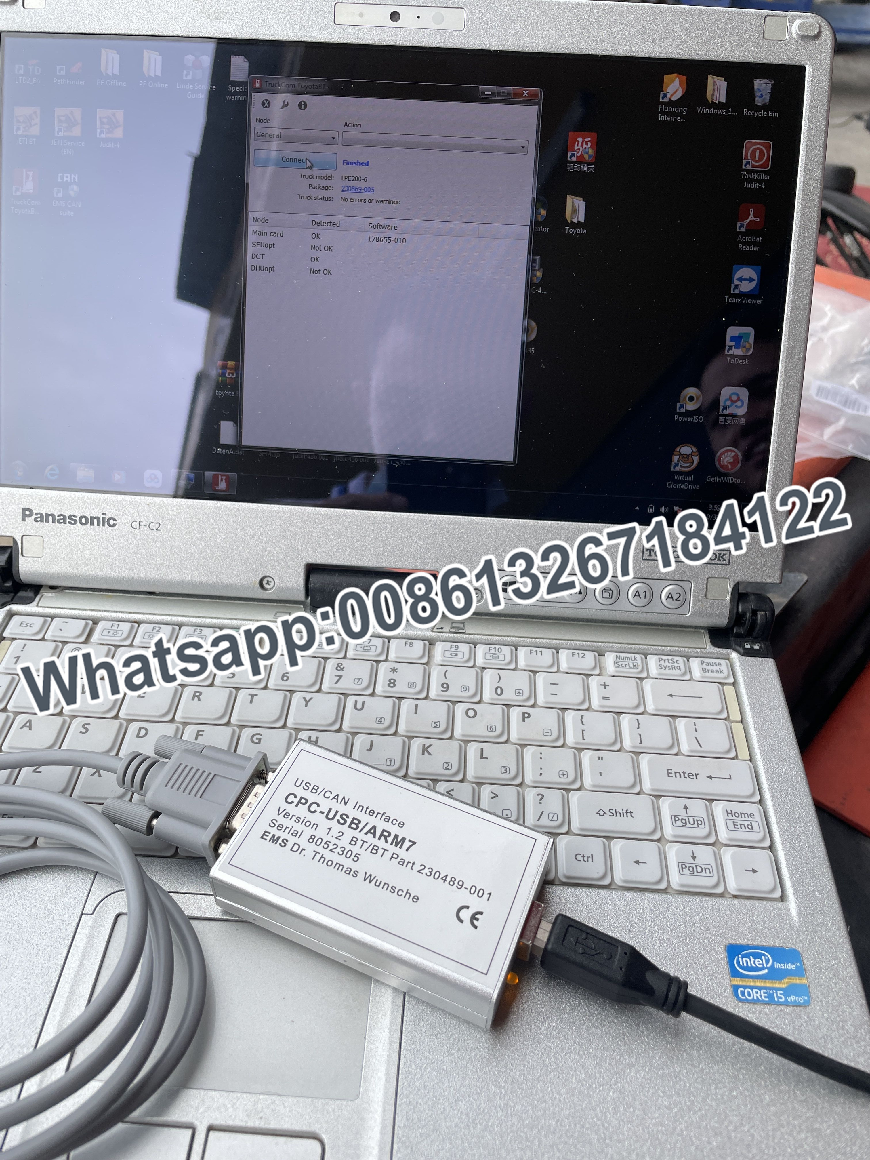 Toyota BT Forklift Canbox USB ARM7 Diagnostic Cable - CAN Bus Line