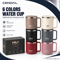 Gobelet isotherme à double paroi en acier inoxydable 304, pression d'air, argent/or, garde au chaud et au froid, tasse de voyage