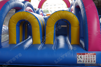 Course d'obstacles gonflable en plein air Jeux de sport gonflables pour adultes Défi Parc d'attractions gonflable pour enfants à vendre
