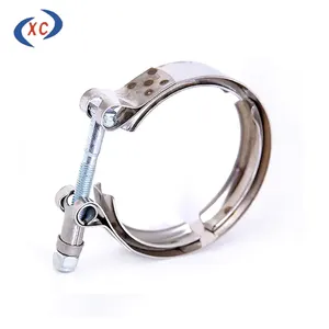 Custom Ss304 V Band Clamp With Flange Kit Coupling Exhaust Muffler Pipe Clamp