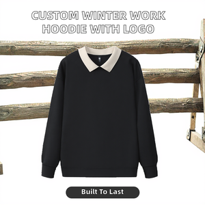 Vêtements d'extérieur d'hiver personnalisés pour les employés des entreprises, manches longues épaissies, logo brodé, imprimé uni, vêtements de travail ODM, coupe-vent - Product Image 2