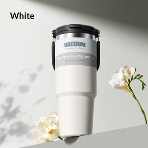Gobelet isotherme 30oz en acier inoxydable pour voiture, portable, géant, sous vide, avec paille, pour glaces et eau - Product Image 5