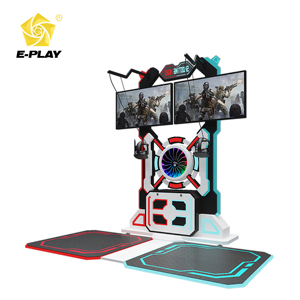 เครื่องเกมอาร์เคด Eplay <span class=keywords><strong>VR</strong></span> 9D รุ่นปี 2027 ทำจากไฟเบอร์กลาสและโลหะ เครื่องจำลองการยิงปืนเสมือนจริงแบบสองคนเล่น 12D ปืนยิงในร่ม - Product Image 1