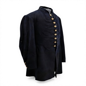 Manteau long pour homme du XIXe siècle, uniforme historique, vêtement d'extérieur à manches longues, style musée, à un seul bouton - Product Image 4