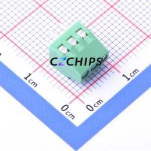 DB125-2.54-3P-GN-S Screw Terminal Block Through hole Component (THT),P=2.54mm Connector 1x3P 2.54mm Through Hole 3P - Product Image 2