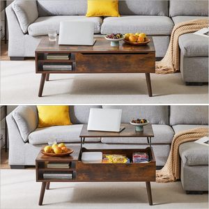 طاولة قهوة أعلى رفع مع مقصورة مخفية ترتفع بطاولة مركزية - Product Image 4