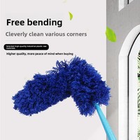 Duster à plumes pour l'élimination de la poussière domestique, extensible, allongé, pour nettoyer les ventilateurs de plafond et les toiles d'araignées, outil de nettoyage indispensable