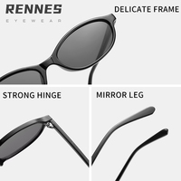 Lunettes de soleil vintage unisexes de haute qualité modèle Rennes 13137, verres multicolores UV400, monture ovale à bordure complète, protection UV %