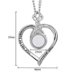 Bijoux de mode personnalisés pour femmes collier personnalisé colliers en alliage de zinc à sublimation cadeaux de saint valentin blancs - Product Image 6