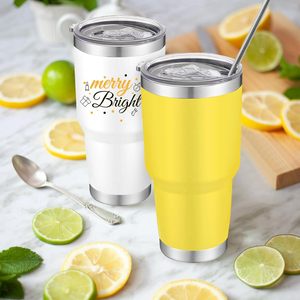 Insulated Tumbler 30oz Stainless Steel Double Wall Vacuum Travel <b>Coffee</b> <b>Cup</b> Lid <b>Straw</b> Multicolor Set 6-12 Hours Thermal - Product Image 5