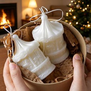 Vela Aromática en Forma de Carrusel, Decoración Retro para Mesa del Hogar, Regalo de Fragancia Hecho a Mano para Navidad, Cumpleaños, Bodas, Adorno de Cera de Soja - Product Image 2