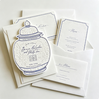 Invitations de mariage de luxe personnalisées, suite de cartes de mariage imprimées, cartes de réservation, RSVP, menu, cartes de détails, impression typographique et gaufrage
