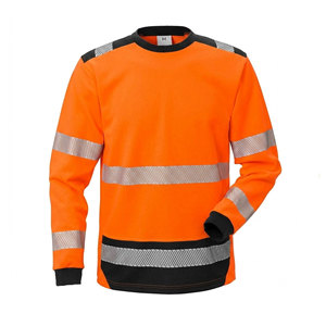 T-shirt <span class=keywords><strong>de</strong></span> sécurité à manches longues, respirant, à séchage rapide, haute visibilité, réfléchissant, avec réflecteur segmenté par transfert thermique pour la construction - Product Image 4