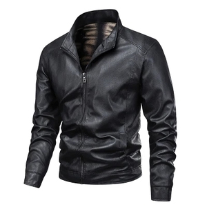 Abrigo de cuero de terciopelo fino de Primavera de alta calidad para hombre, chaqueta informal a prueba de viento para hombre - Product Image 1
