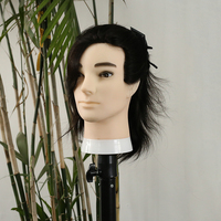 Vente en gros de haute qualité Cosmétologie 100% Salon de coiffure humain Mannequin poupée pratique tête de formation masculine pour les coiffeurs