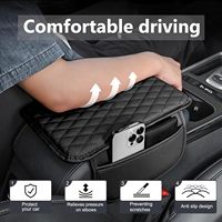 Couvre-accoudoir en cuir pour console centrale de voiture, coussin avec 2 sacs de rangement, accoudoir universel pour voiture, boîte de siège, coussin pour l'intérieur de la voiture