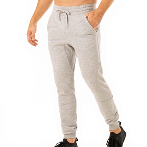 กางเกงวอร์มผ้าฝ้ายสีเทาสำหรับผู้ชาย คุณภาพสูง ปักโลโก้ตามสั่ง เอวยางยืด สวมใส่สบาย มีกระเป๋าข้าง เหมาะสำหรับใส่ในฤดูใบไม้ร่วง รับผลิตแบบ OEM - Product Image 1