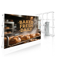 Toile de fond d'exposition en carton promotionnel avec affichage pop-up 3x3 personnalisé de haute qualité avec cadre en aluminium pour une utilisation droite