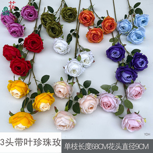 Fleurs artificielles en soie, roses réalistes, décoration de mariage, style moderne, arrangements floraux faits à la main pour salle de banquet - Product Image 5