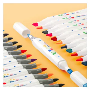 Işaretleyici seti çocuk çift kafa su bazlı yumuşak kafa boyama kalem suda çözünür güvenlik bebek grafiti fırça 24/36/48/60 renk