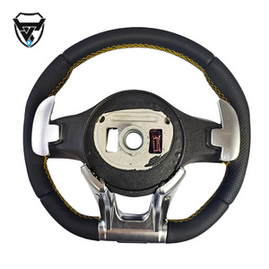 Volante modificado con línea amarilla de cuero Napa para <span class=keywords><strong>Mercedes</strong></span> Benz C GLC E S CLS <span class=keywords><strong>AMG</strong></span> ZC-809-P79-F - Product Image 6