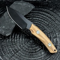 Couteau de chasse à lame fixe en acier inoxydable 8CR14 de haute qualité avec manche en bois pour le camping en plein air personnalisation OEM prise en charge