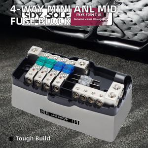 Portafusibles Mini ANL MIDI de 4 Vías de Alta Resistencia para Audio de Coche, Bloque de Distribución de Energía con Fusibles de Cobre para Estéreo y Autocaravanas - Product Image 2