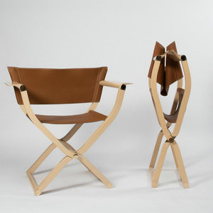 Mobilier de camp moderne et luxueux <span class=keywords><strong>Fauteuil</strong></span> paresseux pliable en bois Chaise longue de réalisateur en cuir confortable et portable pour hôtel et villa - Product Image 5