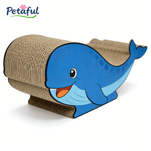 Wholesale Blue Whale Shape Modern <strong>Cat</strong> Scratcher Board Eco-Friendly Corrugated Cardboard Sustainable Durable Carton Packaging - Product Image 4