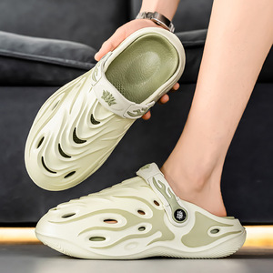 Sandales sabots pour hommes en EVA injecté, légères, respirantes, avec soutien de la voûte plantaire et amorti, modèle plat et solide - Product Image 1