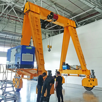 Grue à portique à poutre unique avec rotation à 360 degrés pour atelier Grue à portique à pneus en caoutchouc de 5 tonnes et 10 tonnes avec palan électrique
