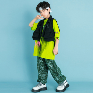 Vêtements Hip Hop de salle de bal pour enfants, débardeur Cargo noir, pantalon de jogging imprimé pour filles garçons, costumes de danse jazz, vêtements de rue pour adolescents - Product Image 6