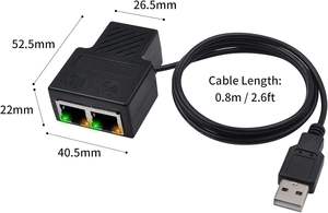 Pemisah Jaringan Gigabit 1 -2 Pembagi Kabel Ethernet RJ45 Penggunaan Internet Kecepatan Tinggi 1000Mbps - Product Image 2