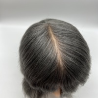 Rambut Palsu Pria 38mm Loose Wave Free Style, Alas PU Super Tipis, Pengganti Rambut Asli India