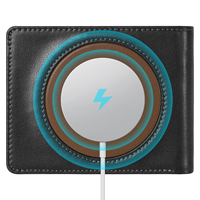 Portefeuille en cuir Pu Tracker Batterie rechargeable Carte de crédit Sac à main Trouver mon Air Tag Smart Tracker Portefeuille