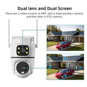 Caméra domestique à double objectif et double écran Caméra d'extérieur IP66 étanche Vision nocturne Caméra complète intelligente et automatisée - Product Image 3
