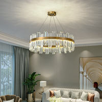 Lustre en cristal LED, lampe suspendue, luminaire moderne simple, blanc chaud, installation facile pour la maison, utilisation dans les restaurants