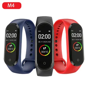 M4 Gelang Pintar Olahraga Jam Tangan Pintar Layar Warna Tahan Air Detak Jantung Kebugaran Pedometer Pelacak Obral