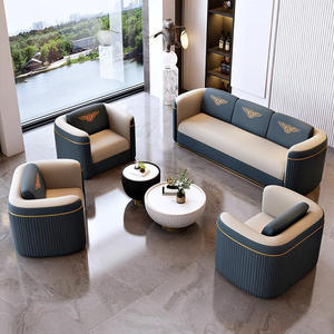 Ensemble de canapés de bureau modernes, éponge haute densité, fabrication soignée, motifs artistiques, mobilier de réception - Product Image 1