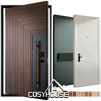 Porte pivotante artistique moderne, porte d'entrée de luxe design, architecture contemporaine, porte d'entrée