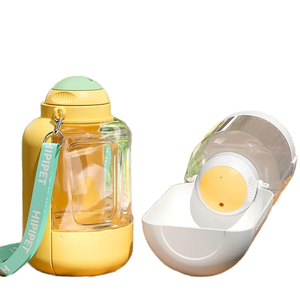 Bouteille d'eau portable pour animaux de compagnie 2 en 1, bol à boire pour chien, distributeur de nourriture pliable, grande capacité, utilisation en extérieur - Product Image 1