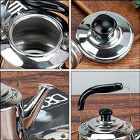 Bouilloire classique en acier inoxydable avec passoire Théière sifflante au design moderne pour faire bouillir l'eau