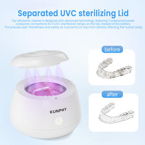 KUNPHY-Limpiador de dentadura ultrasónico, resistente al agua, IPX7, eléctrico, para uso doméstico, joyería, alineador dental, retenedor, protector bucal - Product Image 3