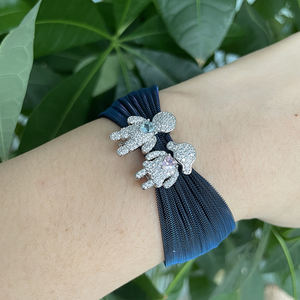 <span class=keywords><strong>Bracelet</strong></span> <span class=keywords><strong>maille</strong></span> en acier inoxydable avec laiton zircon pierre fleur croix coeur couple <span class=keywords><strong>bracelet</strong></span> à breloques pour femme dame et fille bijoux - Product Image 2