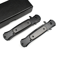 Couteau pliant Portable EDC de haute qualité poignée en Fiber de carbone haute dureté 440A acier couteau de poche tactique d'autodéfense le plus pointu